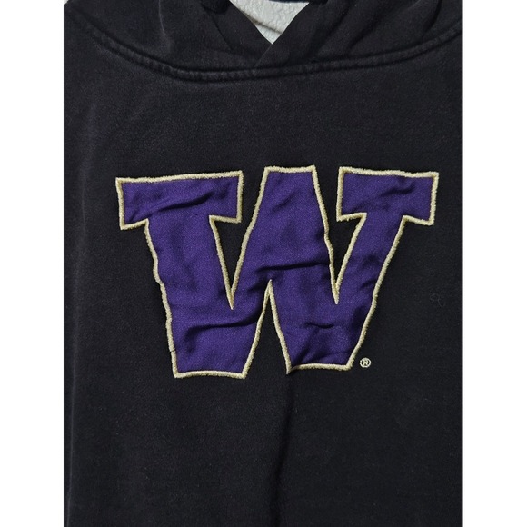 Washington Huskies Hoodie Mens Large Sweater Black Purple Vintage Sweatshirt - Picture 5 of 10